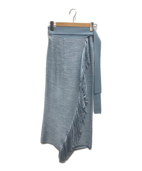 AKIRA NAKA（アキラナカ）AKIRA NAKA (アキラナカ) フリンジニットスカート ブルー サイズ:1の古着・服飾アイテム