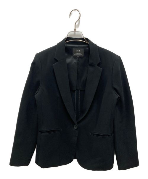 23区（ニジュウサンク）23区 (ニジュウサンク) トリアセダブルジョーゼット テーラードジャケット ブラック サイズ:40の古着・服飾アイテム