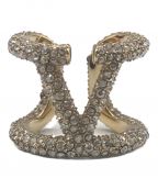 VALENTINO GARAVANIヴァレンティノ・ガラヴァーニ）の古着「Golden Signature VLogo Crystal Ring」｜ゴールド