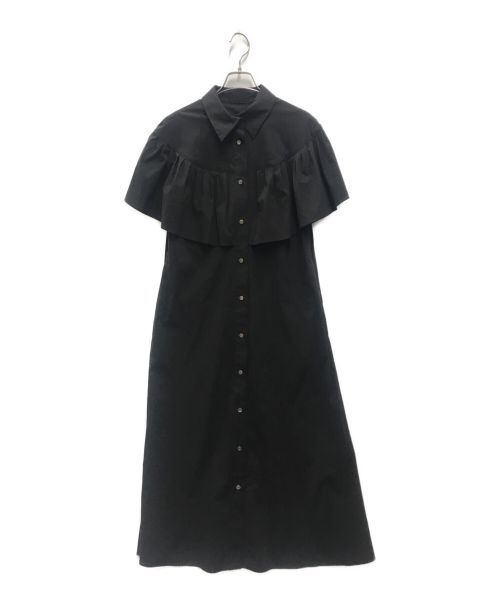 ADORE（アドーア）ADORE (アドーア) コットンナイロンギャザーケープシャツドレス ブラック サイズ:38 未使用品の古着・服飾アイテム