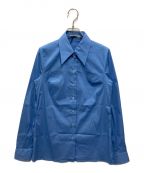 PRADAプラダ）の古着「バックトライアングルドレスシャツ」｜ブルー