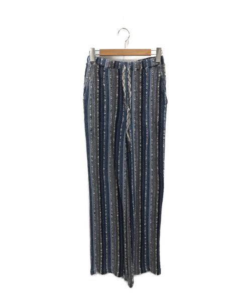 Mame Kurogouchi（マメクロゴウチ）mame kurogouchi (マメクロゴウチ) Raschel Stripe Jersey Wide Trousers ネイビー サイズ:2の古着・服飾アイテム
