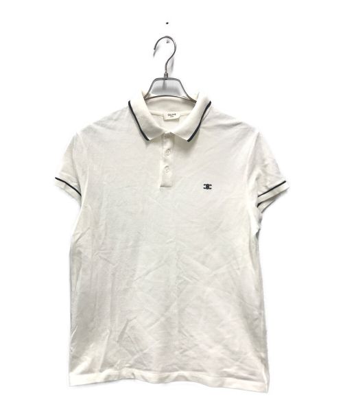 CELINE（セリーヌ）CELINE (セリーヌ) トリオンフ 半袖ポロシャツ ホワイト サイズ:Lの古着・服飾アイテム