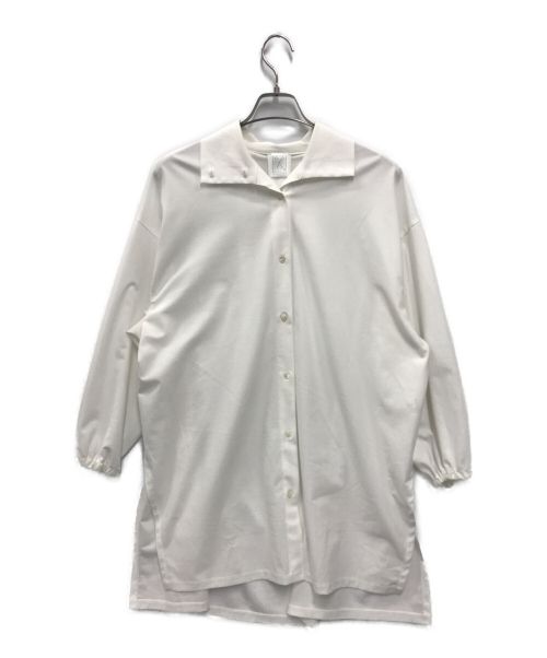 PUPULA（ププラ）PUPULA (ププラ) アンドワープベーシック スタンドカラー ビッグシャツ ホワイト サイズ:38の古着・服飾アイテム