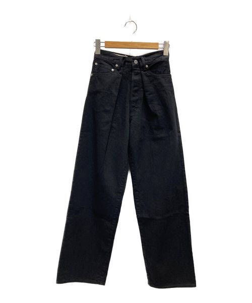 KURO（クロ）KURO (クロ) クロスワイドデニムパンツ ブラック サイズ:Sの古着・服飾アイテム