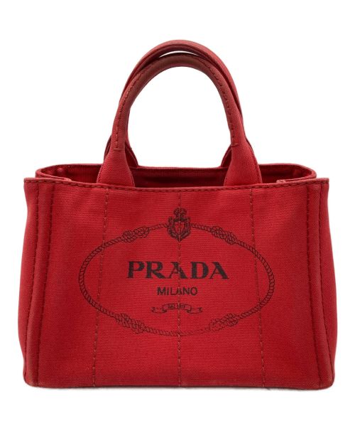 PRADA（プラダ）PRADA (プラダ) カナパミニ2wayハンドバッグ レッドの古着・服飾アイテム