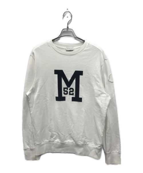 MONCLER（モンクレール）MONCLER (モンクレール) フロッキーロゴコットンスウェット SWEATSHIRT ホワイト サイズ:Mの古着・服飾アイテム