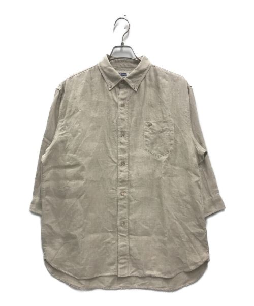 Pherrow's（フェローズ）PHERROW'S (フェローズ) 7分袖 フレンチリネン ボタンダウンシャツ ベージュ サイズ:XLの古着・服飾アイテム