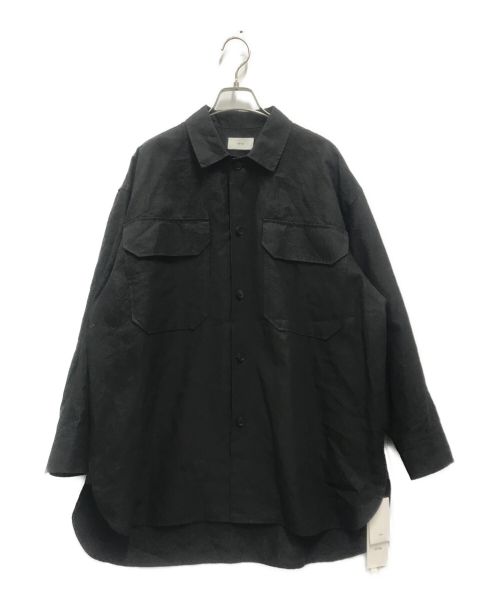ATON（エイトン）ATON (エイトン) リネンオーバーサイズシャツ ブラック サイズ:38の古着・服飾アイテム
