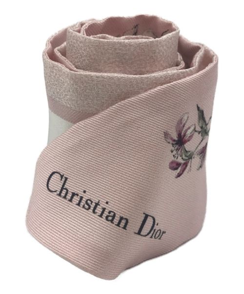 Christian Dior（クリスチャン ディオール）Christian Dior (クリスチャン ディオール) D-FLORAL シルクスカーフ ピンクの古着・服飾アイテム