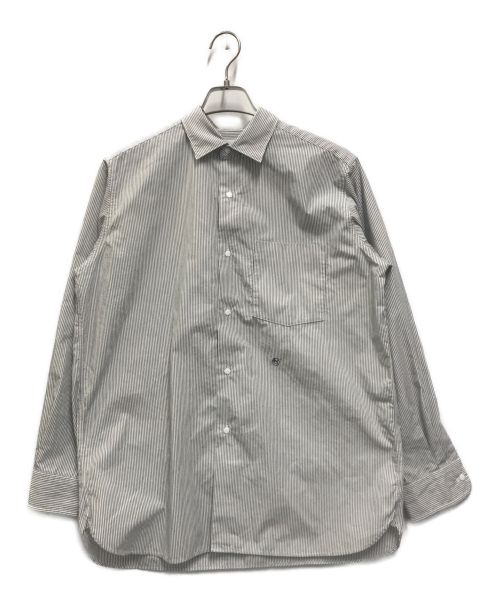 nanamica（ナナミカ）nanamica (ナナミカ) Regular Collar Stripe Wind Shirt ホワイト×ブラック サイズ:XSの古着・服飾アイテム