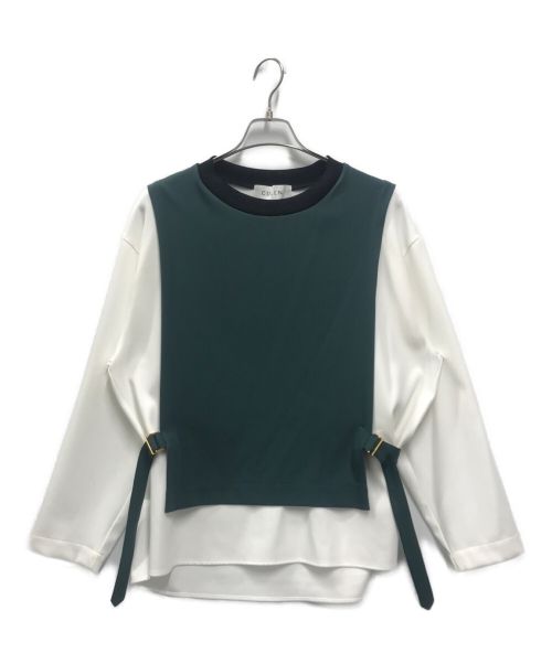 CULLNI（クルニ）CULLNI (クルニ) LAYERED PULL OVER ホワイト×グリーン サイズ:1の古着・服飾アイテム