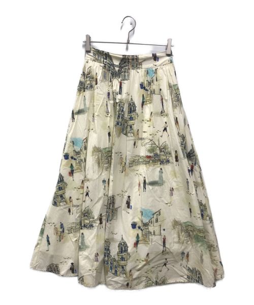 Ameri（アメリ）Ameri (アメリ) メディマラガプレンティフルフレアスカート ベージュ サイズ:Mの古着・服飾アイテム