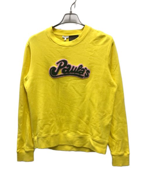 LOEWE（ロエベ）LOEWE (ロエベ) Paula's Ibiza (パウラズ イビザ) Logo-Appliqued Cotton Sweatshirt イエロー サイズ:Sの古着・服飾アイテム