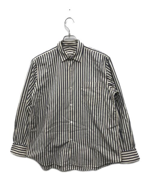 COMOLI（コモリ）COMOLI (コモリ) ロンドンストライプコモリシャツ ネイビー×ホワイト サイズ:1の古着・服飾アイテム