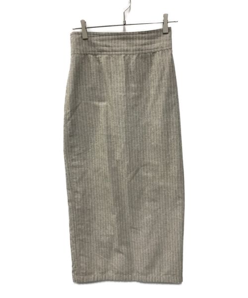 SLOBE IENA（スローブ イエナ）SLOBE IENA (スローブ イエナ) ストライプ Iラインスカート ベージュ サイズ:sの古着・服飾アイテム