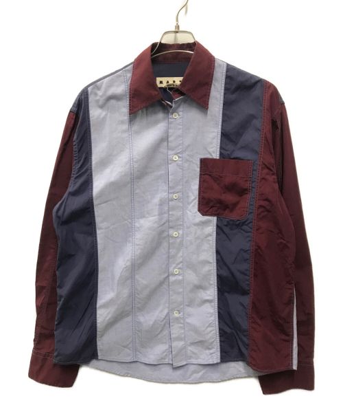 MARNI（マルニ）MARNI (マルニ) バイカラーシャツ レッド×ブルー サイズ:46の古着・服飾アイテム