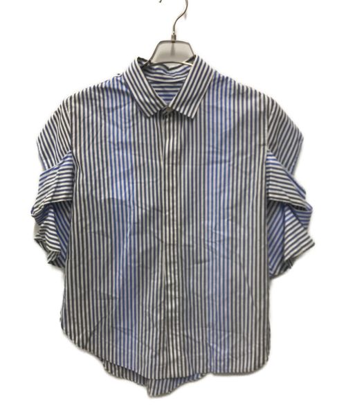 THE KEIJI（ザ・ケイジ）THE KEIJI (ザ・ケイジ) デザインストライプ半袖シャツ ブルー サイズ:Sの古着・服飾アイテム