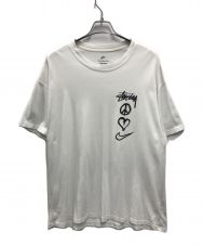 NIKE (ナイキ) stussy (ステューシー) Peace Love Swoosh T-shirt ホワイト サイズ:XL