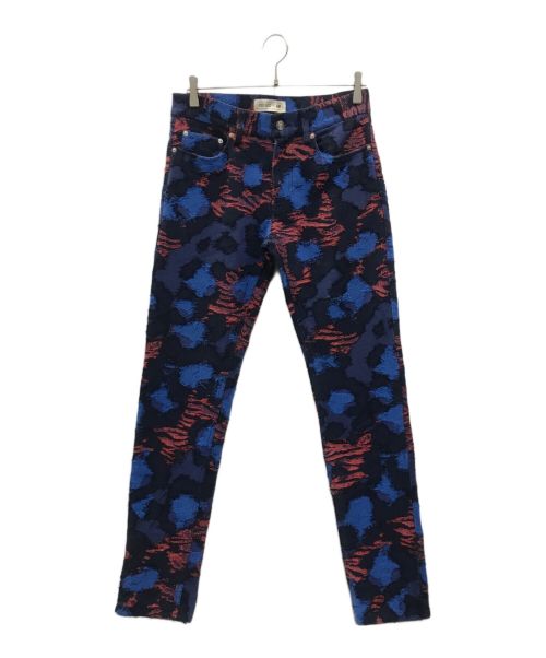 H&M（エイチアンドエム）H&M (エイチアンドエム) KENZO (ケンゾー) ジャガードパンツ ブルー×レッド サイズ:73.5cm（W29）の古着・服飾アイテム
