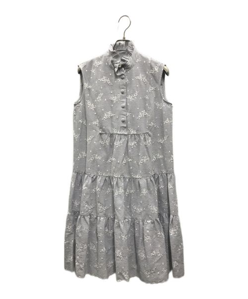 ERDEM（アーデム）ERDEM (アーデム) SLEEVELESS TIERED SHORT DRESS ネイビー サイズ:UK6の古着・服飾アイテム