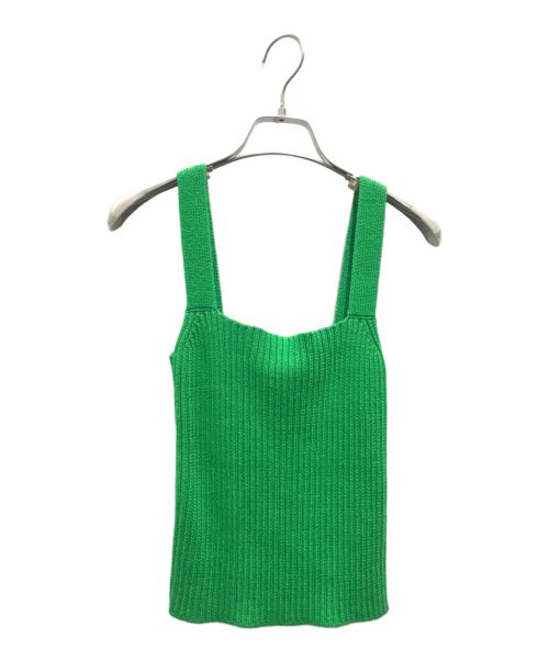 ebure（エブール）EBURE (エブール) Clear Cotton Middle Gauge Knit Top グリーン サイズ:36の古着・服飾アイテム