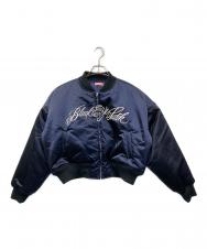 THE BLACK EYE PATCH (ブラックアイパッチ) LOW SCRIPT STADIUM JACKET ネイビー サイズ:Ⅿ 未使用品