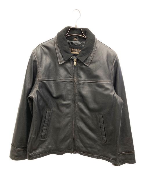 Columbia (コロンビア) 【古着】フリースライナー付きシングルレザージャケット ブラック サイズ:M