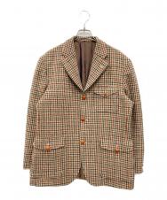 Austin Reed (オースチン リード) ウールエルボーパッチ3Bジャケット ブラウン サイズ:L