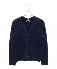 SLOANE (スローン) 5Gアランカムバックウール Vネックカーディガン ネイビー サイズ:1