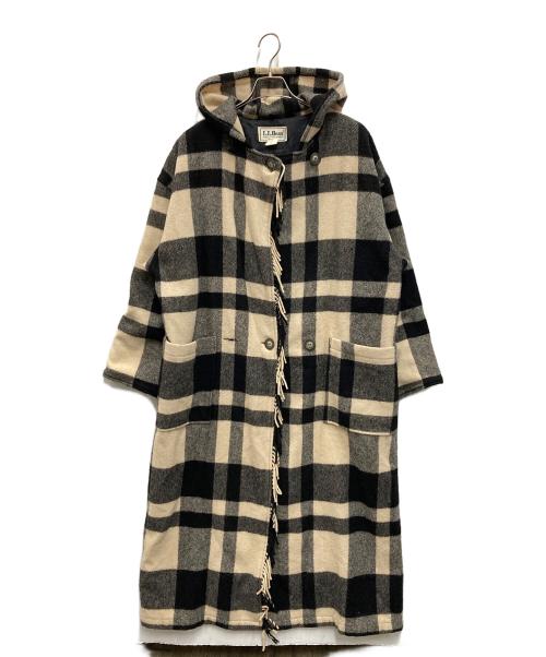 L.L.Bean (エルエルビーン) チェックコート アイボリー×ブラック サイズ:L