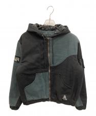 Dime (ダイム) Panel Denim Hooded Bomber ブラック×チャコール サイズ:S