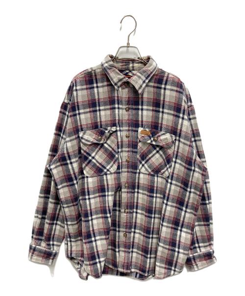 FIVE BROTHER (ファイブブラザー) チェックネルシャツ グレー×ネイビー サイズ:XXL
