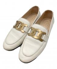 TOD'S (トッズ) ケイトレザーローファー ホワイト サイズ:SIZE 37