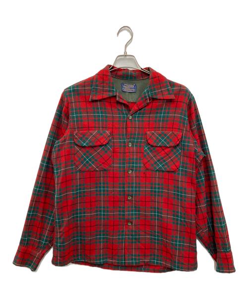 PENDLETON (ペンドルトン) オープンカラーチェックボードシャツ レッド サイズ:M