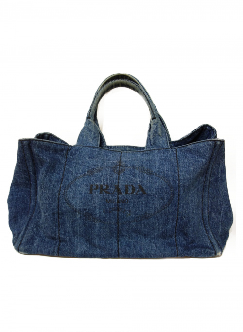 PRADA（プラダ）PRADA (プラダ) カナパデニムハンドバッグ ブルーの古着・服飾アイテム