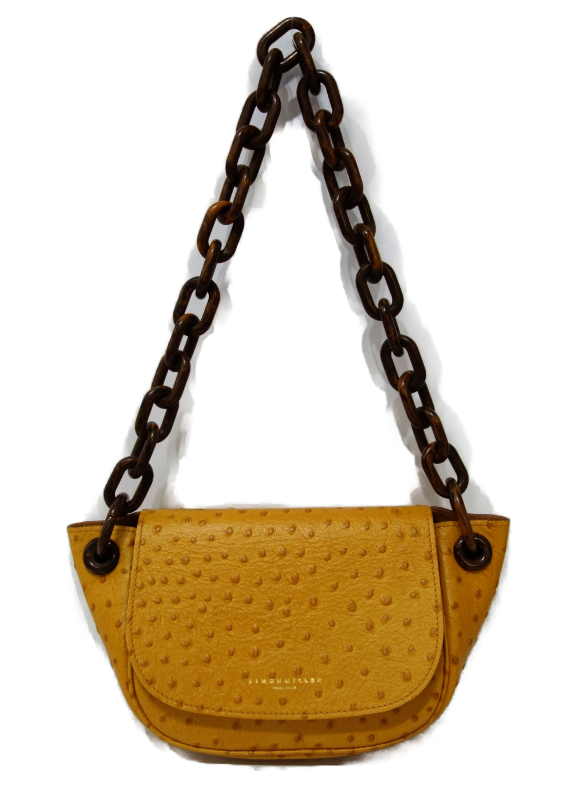 中古 古着通販 Simon Miller サイモンミラー オーストリッチタイプショルダーバッグ オレンジ ブランド 古着通販 トレファク公式 Trefac Fashion