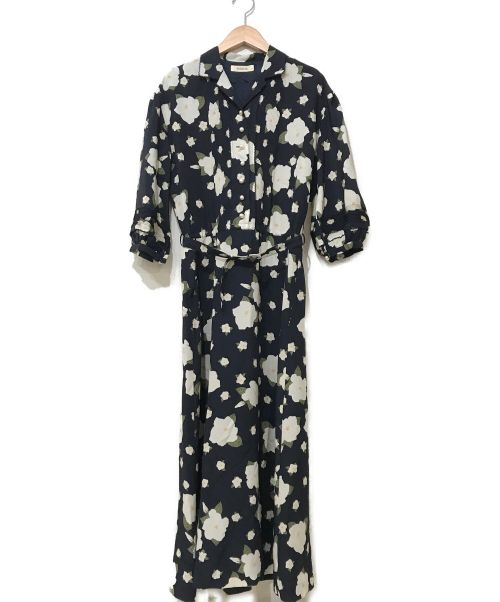 中古 古着通販 Ingeborg インゲボルグ フラワープリントブラウスワンピース ネイビー サイズ 記載なし ブランド 古着通販 トレファク公式 Trefac Fashion