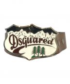 DSQUARED2（ディースクエアード）の古着「ロゴ金具レザーベルト」｜ブラウン