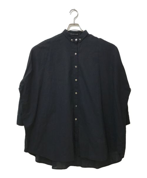 mizuiro-ind（ミズイロインド）mizuiro-ind (ミズイロインド) リネンブレンドオーバーサイズシャツ ブラック サイズ:記載なしの古着・服飾アイテム