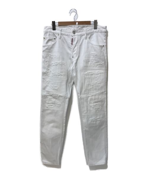 DSQUARED2（ディースクエアード）DSQUARED2 (ディースクエアード) ボタンフライジーンズ ホワイト サイズ:48の古着・服飾アイテム