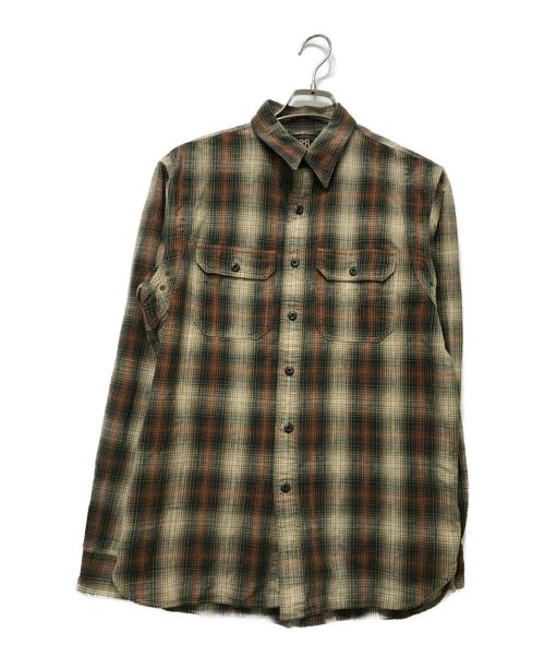 RRL（ダブルアールエル）RRL (ダブルアールエル) ダブルフラップチェックシャツ グリーン サイズ:Mの古着・服飾アイテム