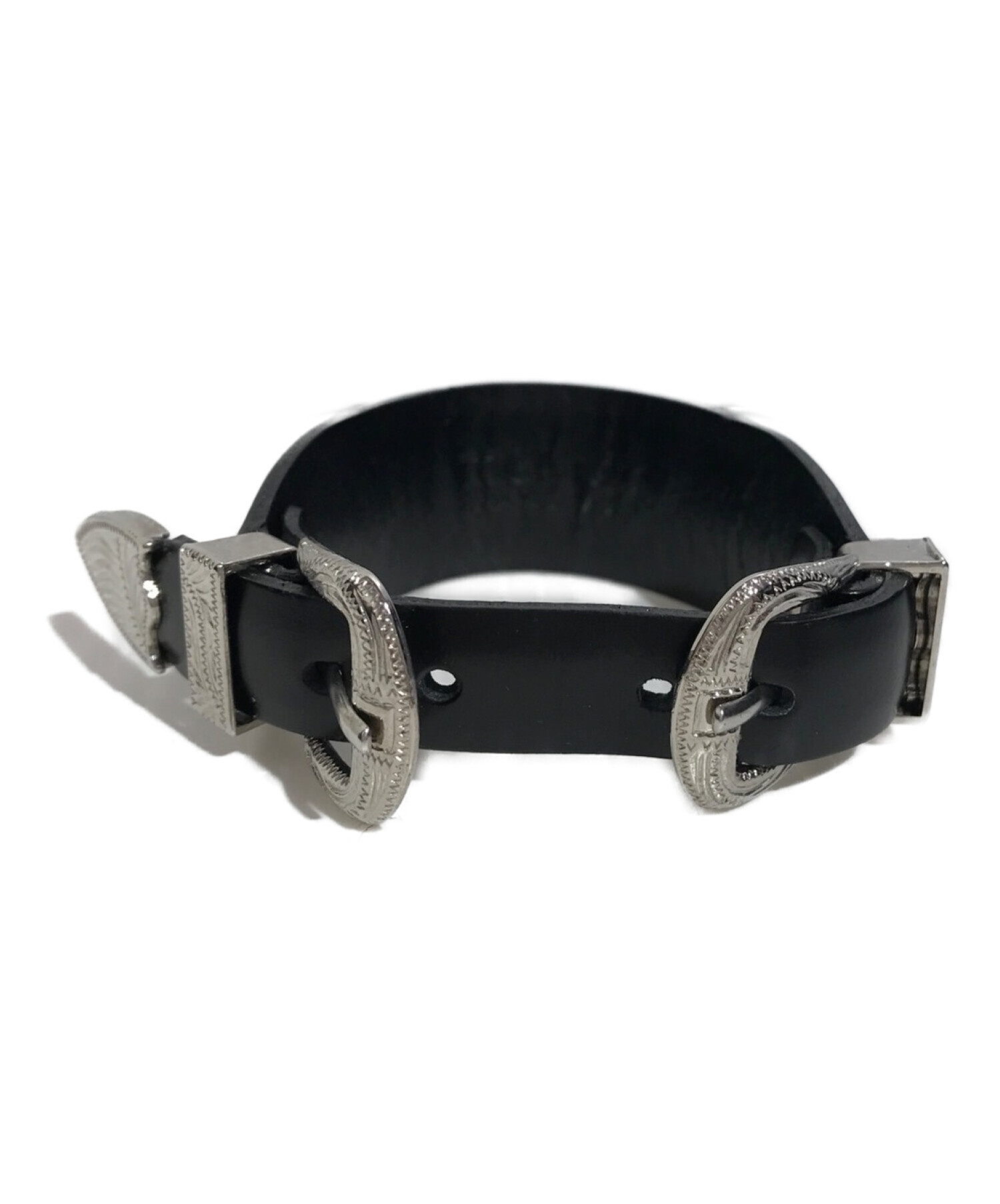 再×14入荷 トーガ ウエスタンバングル ベージュ レザー ブレスレット