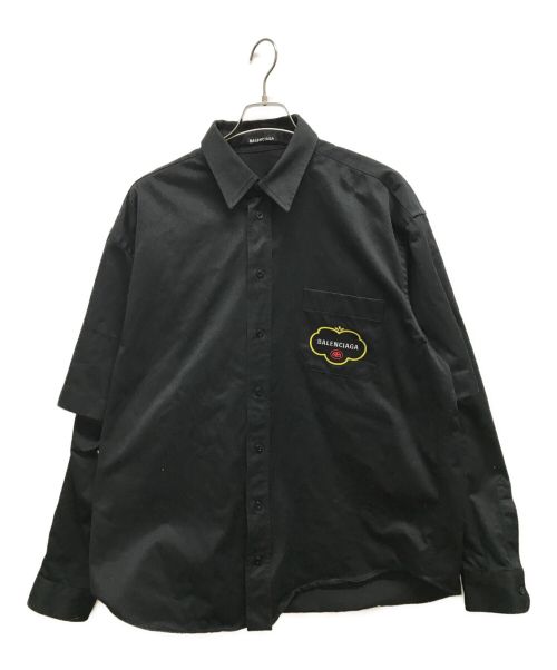 BALENCIAGA（バレンシアガ）BALENCIAGA (バレンシアガ) 刺繍シャツ ブラック サイズ:38の古着・服飾アイテム