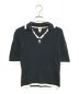 courreges（クレージュ）の古着「[OLD]襟付きロゴ刺繍ニット」｜ブラック