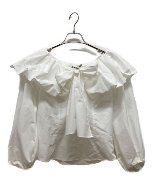Snidel（スナイデル）Snidel (スナイデル) ボリュームボウタイブラウス ホワイト サイズ:FREEの古着・服飾アイテム
