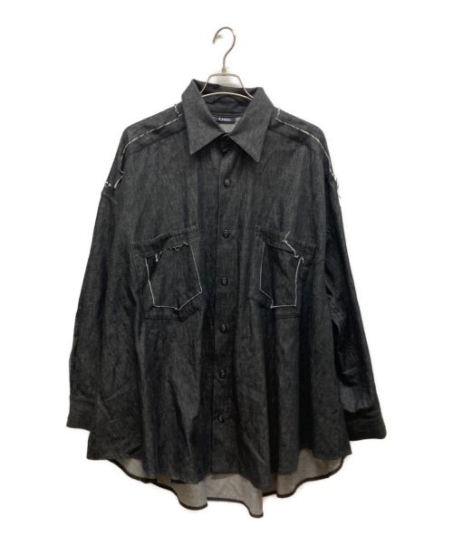 LIMI feu（リミフゥ）LIMI feu (リミフゥ) カッティングデザインデニムシャツ ブラック サイズ:2の古着・服飾アイテム