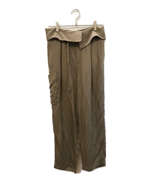 MACPHEE（マカフィー）MACPHEE (マカフィー) スラブサテンワンタックカーゴパンツ ベージュ サイズ:36の古着・服飾アイテム