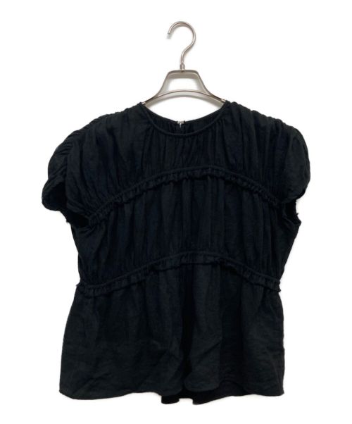 U PHORICA（ユーフォリカ）U PHORICA (ユーフォリカ) リネン混ブラウス ブラック サイズ:1の古着・服飾アイテム