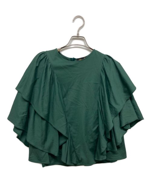 DRAWER（ドゥロワー）Drawer (ドゥロワー) テンジクフレアスリーブカットソー グリーン サイズ:SIZE 2の古着・服飾アイテム